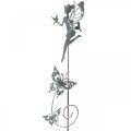 Floristik24 Decoración de flores, hada de flores de tapón de metal, resorte, duende con mariposas, tapón de planta 2 piezas