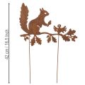 Ardilla de jardín en rama, metal envejecido, 42 cm de alto, 3 piezas | Floristik24.es