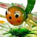 Floristik24 Enchufe decorativo mariposa y flor con resortes de metal verde, naranja Al70cm