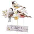 Floristik24 Estacas de jardín pájaros de metal, estacas de flores para el jardín 84cm