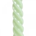 Floristik24 Velas retorcidas velas en espiral verde menta Ø2.2cm H30cm 2pcs