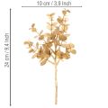 Planta artificial de eucalipto, rama decorativa color dorado para decoración de mesa, 24 cm. | Floristik24.es