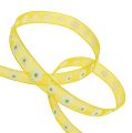 Floristik24 Cinta de regalo amarilla con flor 10mm 20m