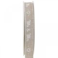 Floristik24 Cinta de regalo lazo marrón cinta boda 15mm 20m