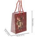 Bolsa de regalo navideña con estampado de ratón, 16 cm, 2 unidades | Floristik24.es