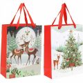 Floristik24 Bolsas de regalo Bolsa de regalo de Navidad ciervo 24×18cm 2pcs