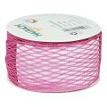 Floristik24 Cinta de malla, cinta de rejilla, cinta decorativa, rosa, reforzada con alambre, 50 mm, 10 m
