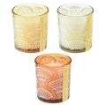 Floristik24 Velas perfumadas en vidrio con tapa de madera de sándalo Al. 8,5 cm 3 piezas