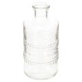 Floristik24 Botella de vidrio con diseño, cilíndrica, transparente, jarrón decorativo, 15 cm, 6 piezas