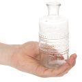 Botella de vidrio con diseño, cilíndrica, transparente, jarrón decorativo, 15 cm, 6 piezas | Floristik24.es