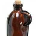Floristik24 Botella de cristal vintage con corcho y asa marrón Ø7,5 cm H22cm