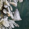Floristik24 Campanas de Navidad, decoraciones para árboles de Navidad, campanas de vidrio Ø6.5cm H8cm blanco juego de 2
