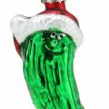 Floristik24 Decoraciones para árboles de Navidad Pepino de Navidad con sombrero verde 11.5cm