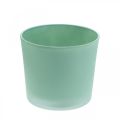 Floristik24 Macetero de cristal macetero verde bañera de cristal Ø14,5cm H12,5cm