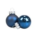 Mini bolas navideñas cristal bolas de cristal azul Ø2,5cm 20ud