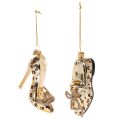 Floristik24 Adorno de zapato de cristal con estampado de leopardo para árbol de Navidad, 13 cm, 2 unidades.