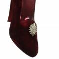 Floristik24 Zapatos de cristal terciopelo Burdeos, rosa viejo 12cm 2ud