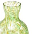Floristik24 Florero de vidrio florero decorativo de vidrio verde amarillo Ø10cm H18cm