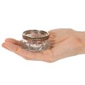 Portavelas de cristal con borde decorativo de metal, 6 cm, 4 unidades | Floristik24.es
