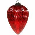Floristik24 Conos de cristal para colgar rojo 22cm grandes adornos navideños