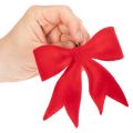 Lazo decorativo rojo con pinza. Decoración navideña versátil. 11 cm, 4 unidades. | Floristik24.es