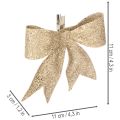 Lazo brillante, lazo decorativo, dorado con clip, 11 cm, 4 unidades | Floristik24.es