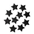 Floristik24 Estrella de purpurina negro 2.5cm 100pcs