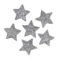 Floristik24 Glitter estrella plata Ø2.5cm 96pcs