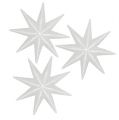 Floristik24 Estrella de purpurina blanca 10cm 12pcs