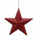Floristik24 Glitter estrella rojo mix 9,5/5cm 18 piezas