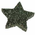 Floristik24 Estrella glitter verde 2,5cm 48pcs
