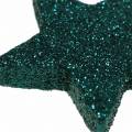 Floristik24 Estrellas brillantes para espolvorear esmeralda 4 / 5cm surtido 40pzs