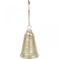 Floristik24 Campana de Navidad para colgar, Adviento, campana dorada, aspecto antiguo, Ø10.5cm H17cm