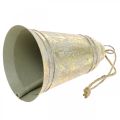 Floristik24 Campana de Navidad para colgar, Adviento, campana dorada, aspecto antiguo, Ø10.5cm H17cm