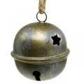 Floristik24 Campanas de Navidad, campanas con estrellas, decoración de adviento metal aspecto antiguo H5.5cm Ø5cm 4pcs