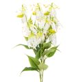 Floristik24 Flor artificial de gloriosa, blanca y amarilla, elegante rama florida para decoración, 80 cm, 3 piezas.