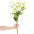 Flor artificial de gloriosa, blanca y amarilla, elegante rama florida para decoración, 80 cm, 3 piezas. | Floristik24.es