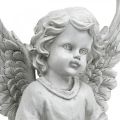 Floristik24 Ángel de la tumba Figura de ángel Baño de pájaros Decoración de tumba H26cm