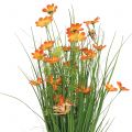 Floristik24 Ramo de hierba con flores y mariposas Naranja 70cm