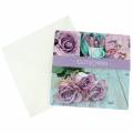 Floristik24 Bono tarjeta rosa lila + sobre 1ud