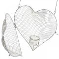 Decoración colgante corazón de alambre, portavelas para colgar 29×27,5cm