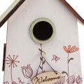Floristik24 Decoración colgante decoración de primavera decoración de pajarera caja nido verde blanco 19cm