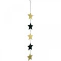 Floristik24 Adorno navideño estrella colgante oro negro 5 estrellas 78cm