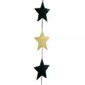 Floristik24 Adorno navideño estrella colgante oro negro 5 estrellas 78cm