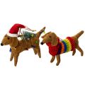 Floristik24 Adorno decorativo de perro salchicha para árbol de Navidad, 16 cm, 2 piezas