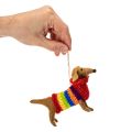 Adorno decorativo de perro salchicha para árbol de Navidad, 16 cm, 2 piezas | Floristik24.es
