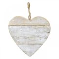 Corazón de madera, corazón decorativo para colgar, corazón deco blanco 20cm
