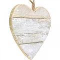 Floristik24 Corazón de madera, corazón decorativo para colgar, decoración corazón blanco 24cm