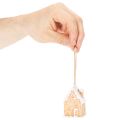 Decoración colgante de cerámica con forma de casa de jengibre para Navidad, 6 cm, 3 unidades. | Floristik24.es