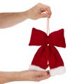 Lazo decorativo de franela con ribete de felpa para colgar, 25 cm. | Floristik24.es